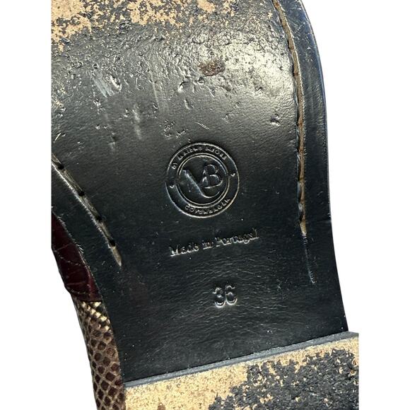 By Malene Birger Burgundy Snakeskin Wingtip Chelsea Boots EU 36 - Picture 13 of 15